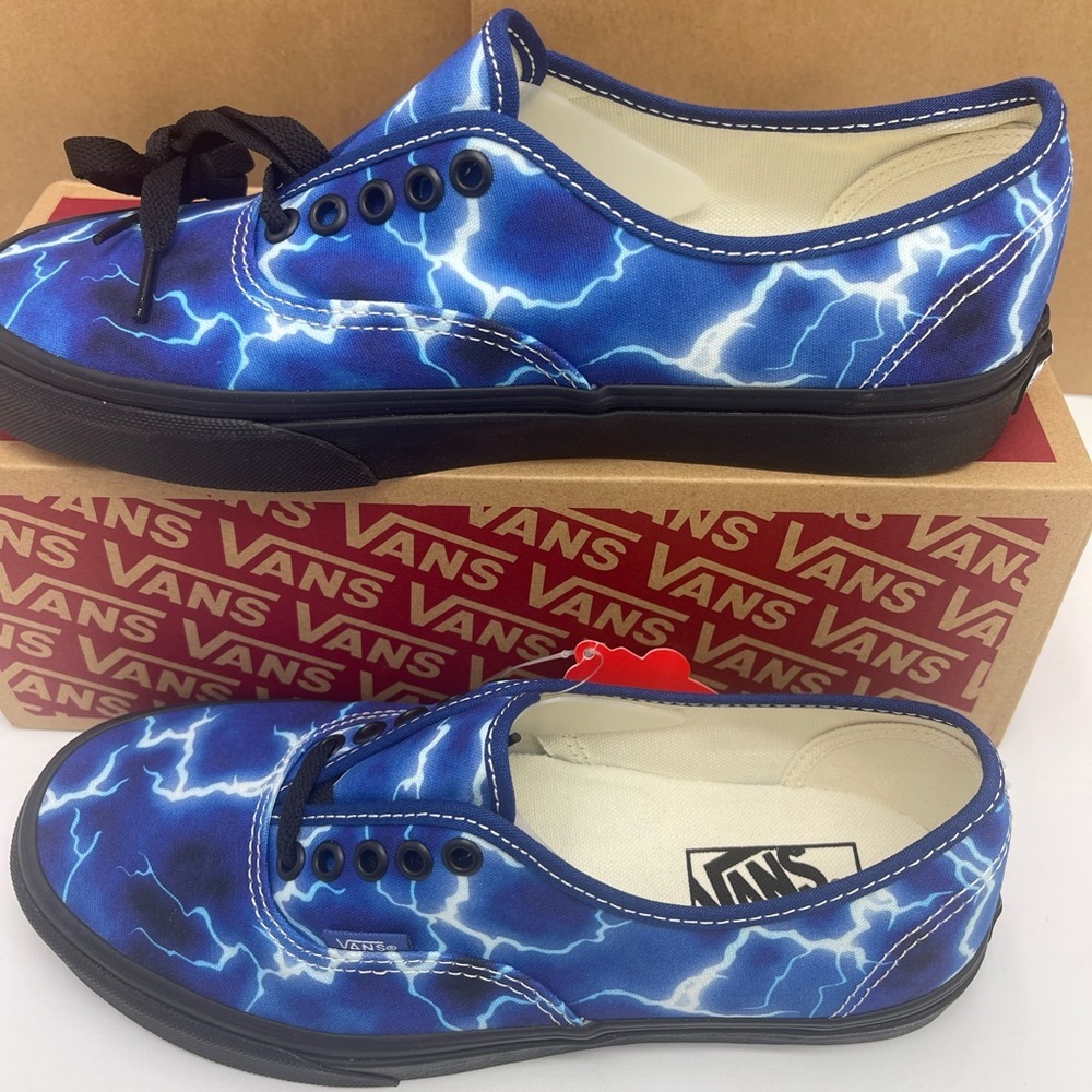 Vans Men’s Authentic (Lightning) Black/Blue Sneakers 
VN0A5H78QFT Electric Blue - Picture 3 of 16